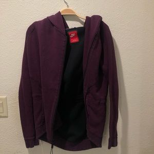 Nike Dark Purple Zip Up Sweatshirt with Hood